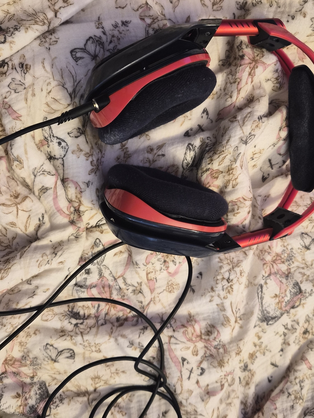 Astro Red and Black Over-Ear Gaming Wired Headphones